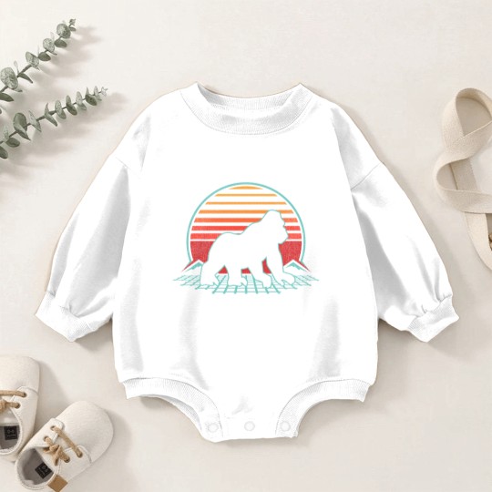 Discover Gorilla Silhouette Baby Romper Sweatshirts Silverback Retro Vintage 80s Style