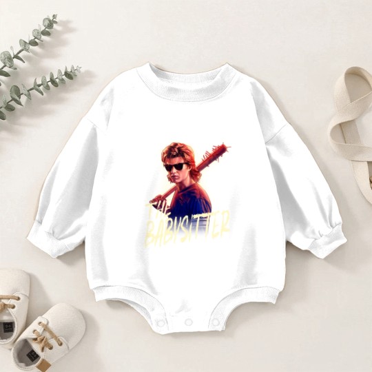 Discover Netflix Stranger Things Steve The Babysitter Portrait Baby Romper Sweatshirts