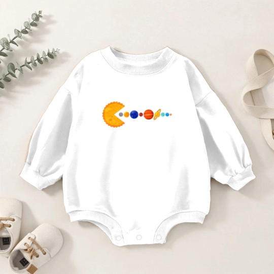 Discover Pacman Eating Planets - Pacman - Baby Romper Sweatshirts