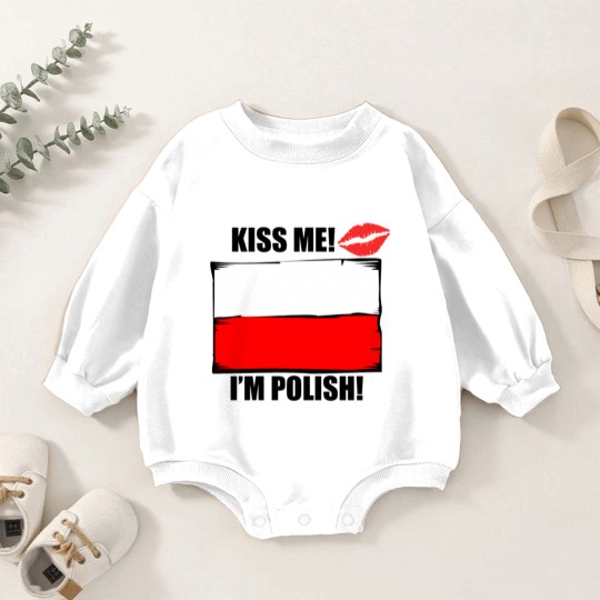 Discover Kiss Me I'm Polish Baby Romper Sweatshirts