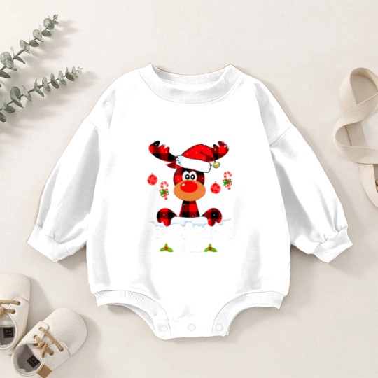 Discover Merry Christmas Ya'll Reindeer Santa Hat Buffalo Red Plaid Baby Romper Sweatshirts