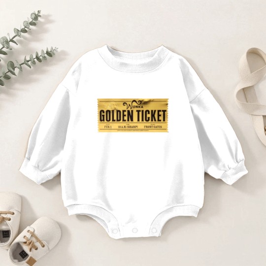Discover Willy Wonka Golden Ticket Baby Romper Sweatshirts