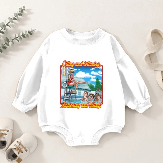Discover Oiling and Lotioning - TEXT - The Sandlot - Baby Romper Sweatshirts