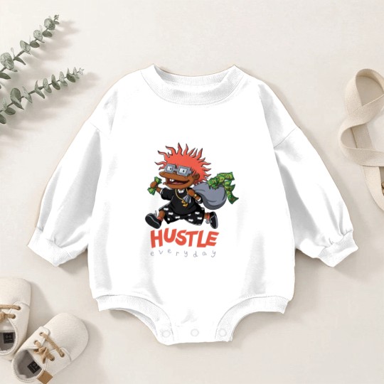 Discover Hustle Rugrats Unisex Baby Romper Sweatshirts Match Jordan 12 Utility Grind