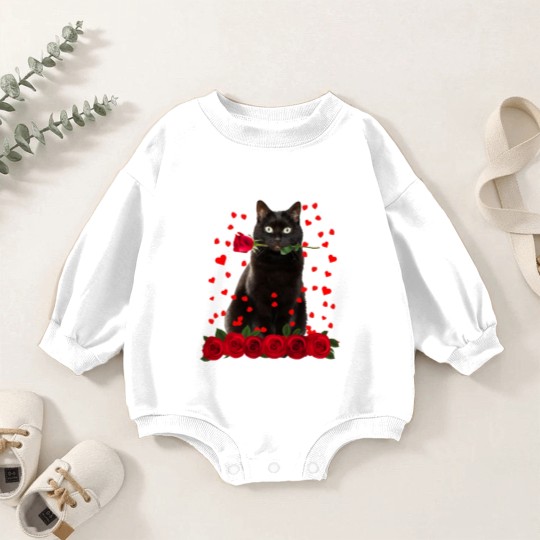 Discover Black Cat Valentines Day Teenager Baby Romper Sweatshirts