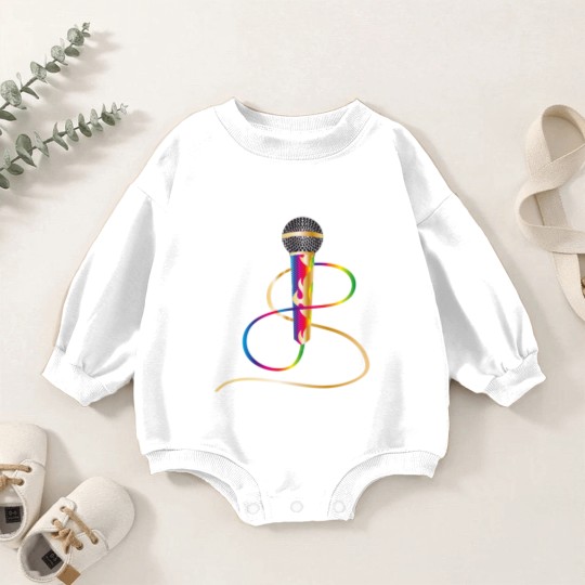 Discover stylish microphone with rainbow handle Baby Romper Sweatshirts