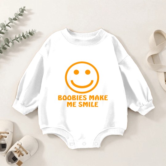 Discover Boobies Make Me Smile - Gifts For Him - Baby Romper Sweatshirts