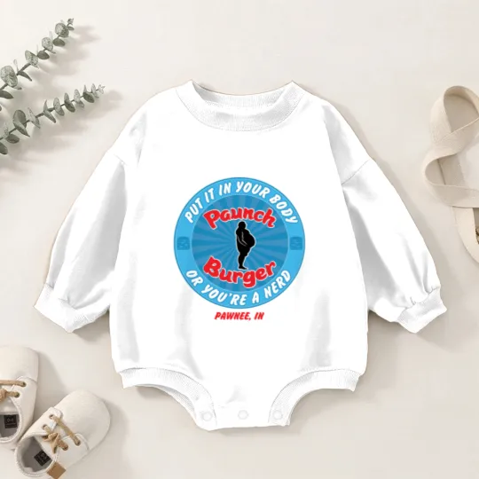 Discover Paunch Burger Baby Romper Sweatshirts