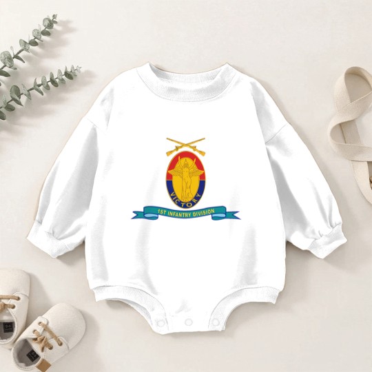 Discover Army 1st Infantry Division w Br Ribbon Baby Romper Sweatshirts
