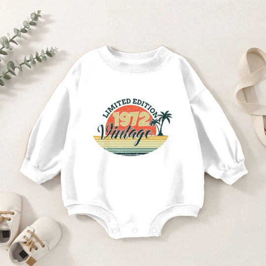 Discover 50 Years Old Vintage 1972  50th Baby Romper Sweatshirts