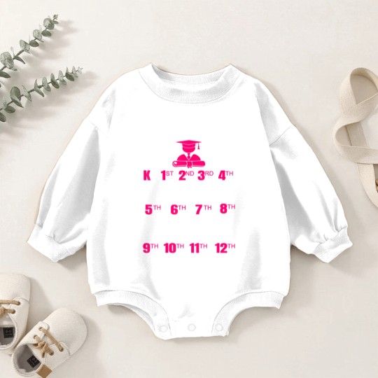 Discover handprint chart grow with me school year growth Baby Romper Sweatshirts