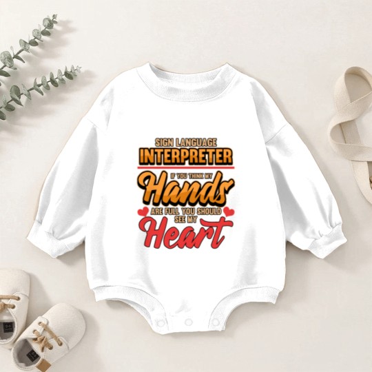Discover sign language interpreter signpost gesture Baby Romper Sweatshirts