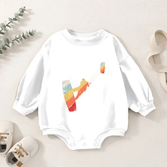 Discover Kite Boarding Kiteboarder Retro Vintage Baby Romper Sweatshirts