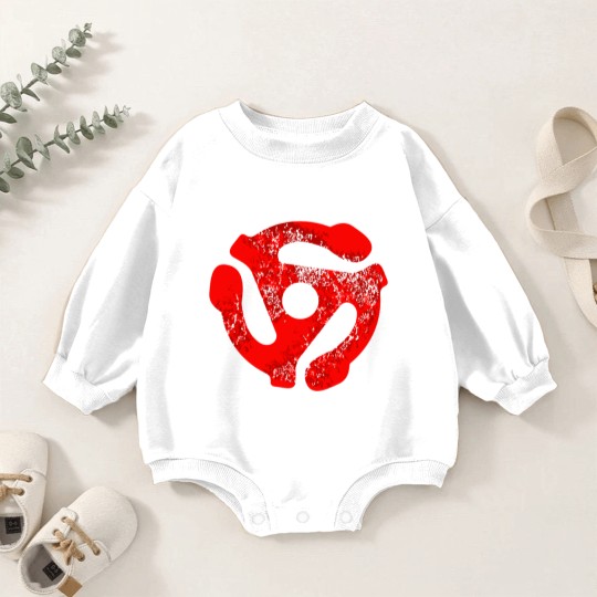 Discover Music Turntable Record Dj Red 45 Rpm Adapter Baby Romper Sweatshirts
