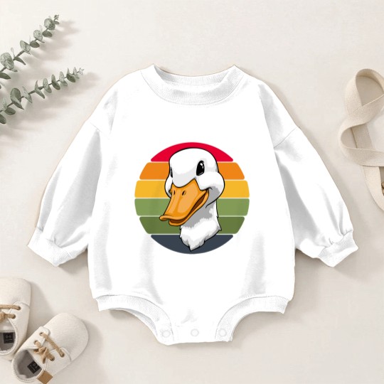 Discover Duck Head Retro Funny Water Ducklings Baby Romper Sweatshirts
