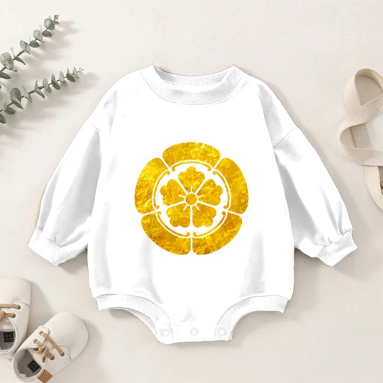 Discover Oda Mon Japanese samurai clan faux gold on black Baby Romper Sweatshirts