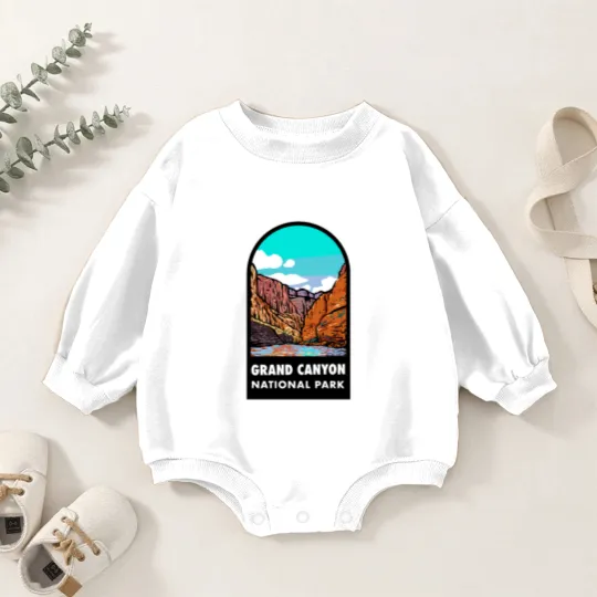 Discover Grand Canyon National Park Badge Baby Romper Sweatshirts