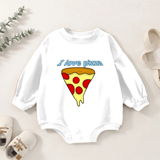 Discover I love pizza Baby Romper Sweatshirts