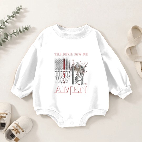 Discover The Devil Saw Me With My Head Down Thought He'D Won Baby Romper Sweatshirts - The Devil Saw Me With My Head Down Thou - Baby Romper Sweatshirts