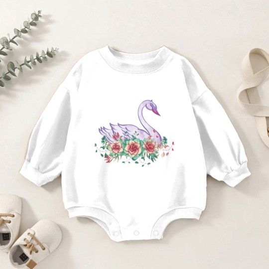 Discover Swan gift animal lover Baby Romper Sweatshirts