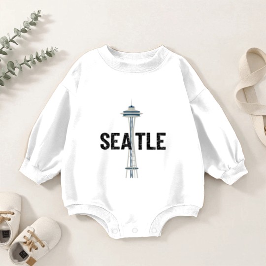 Discover Seattle Space Needle Traveler Souvenir Washington Gift - Seattle Souvenir - Baby Romper Sweatshirts