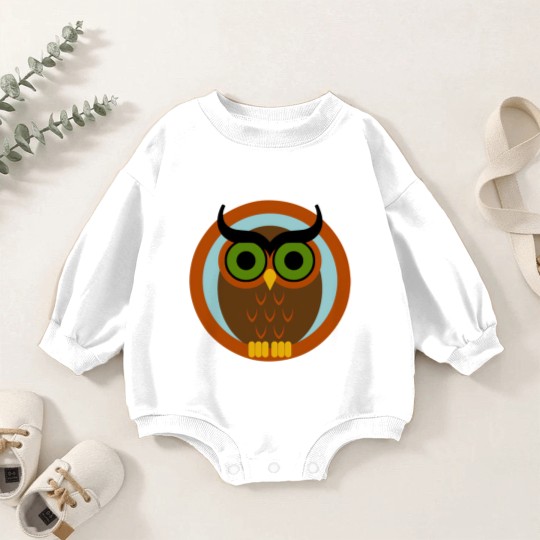Discover 70s Style Owl - 70s - Baby Romper Sweatshirts