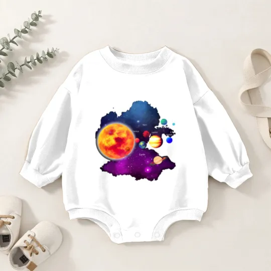 Discover Solar System Planets For Astronomy And Space Geeks Baby Romper Sweatshirts