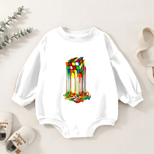 Discover Rainbow Abstraction melted rubix cube - Rubix Cube - Baby Romper Sweatshirts