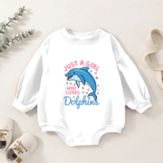 Discover Dolphin Just A Girl Dolphins Gift Baby Romper Sweatshirts