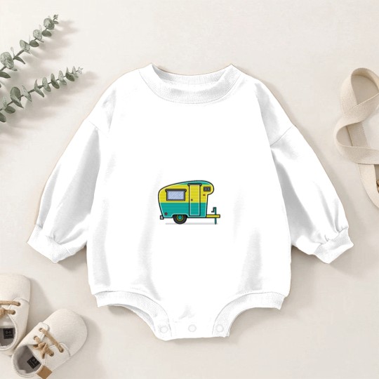 Discover Happy Life in Camper - camping Baby Romper Sweatshirts