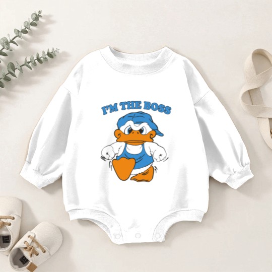 Discover I'm The Boss Duck Baby Romper Sweatshirts 90s Cartoon Tourist Baby Romper Sweatshirts