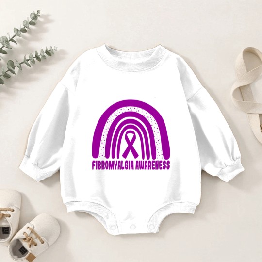 Discover Fibromyalgia Rainbow Day National Fibromyalgia Awareness Classic Baby Romper Sweatshirts