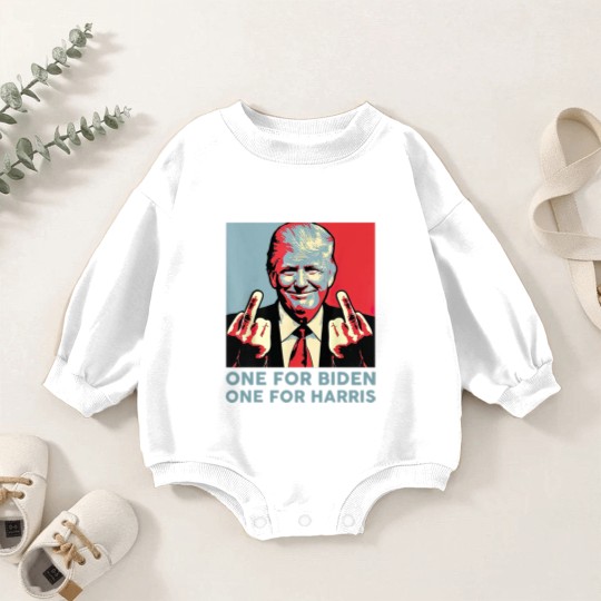Discover Middle Finger Biden Republican American Flag Baby Romper Sweatshirts