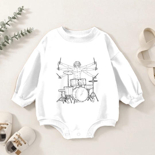 Discover Vitruvian Drummer Band Baby Romper Sweatshirts