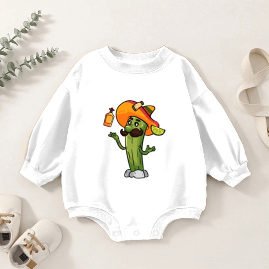 Discover Funny Mexican Cactus Juggles Tequila Cinco de Baby Romper Sweatshirts
