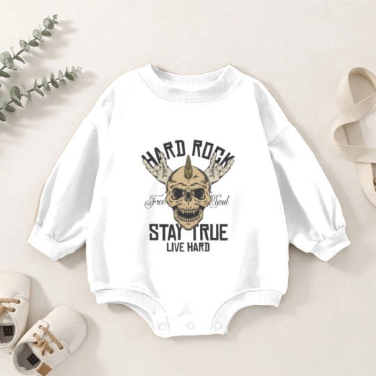 Discover Hard Rock Stay True Live Hard Rockstar Heavy Metal Baby Romper Sweatshirts