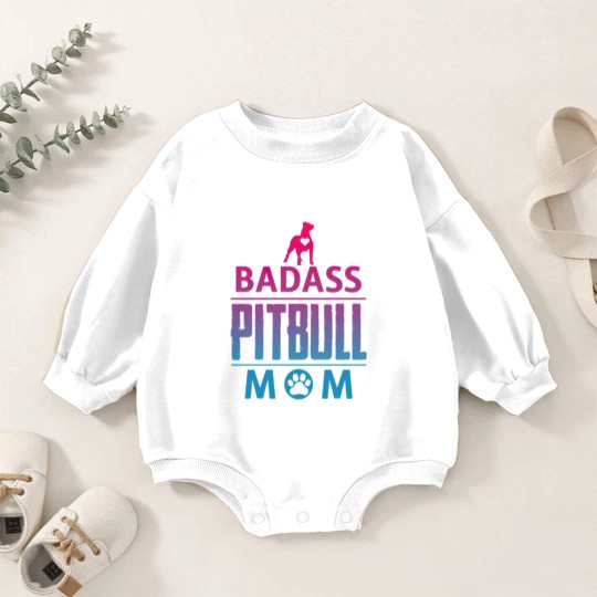 Discover Badass pitbull Mom Baby Romper Sweatshirts