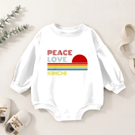 Discover Peace Love Kimchi Retro Vintage Baby Romper Sweatshirts