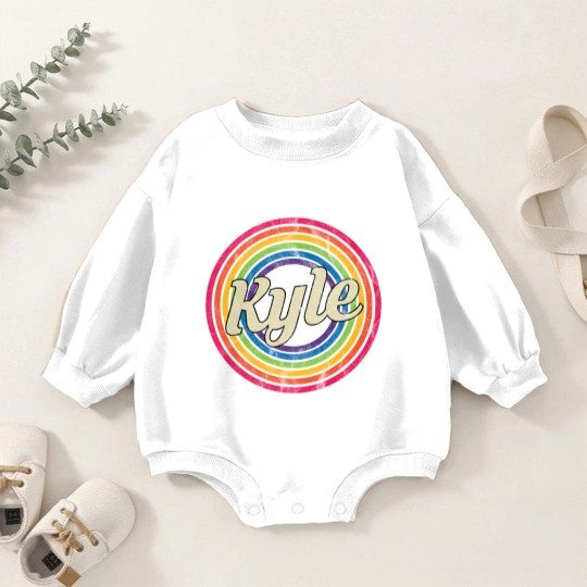 Discover Kyle - Retro Rainbow Faded-Style - Kyle - Baby Romper Sweatshirts