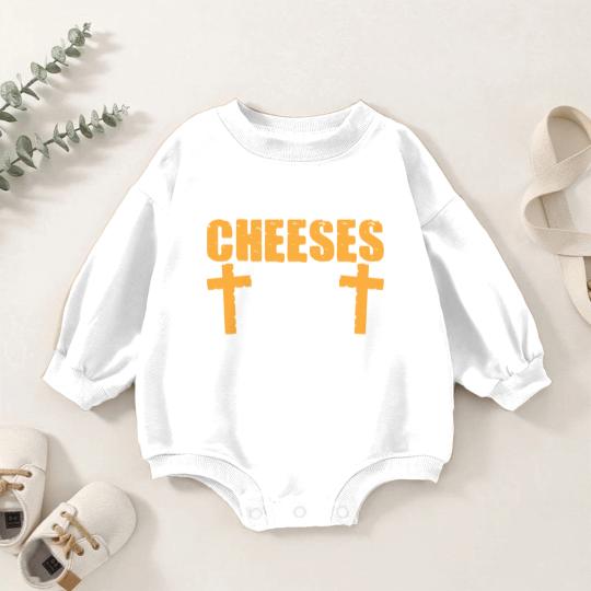 Discover Cheeses Before Jesus Joke Pun Cheese - Cheese - Baby Romper Sweatshirts