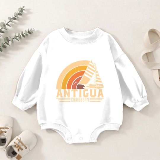 Discover Antigua Retro Sailing Vacation Design - Antigua - Baby Romper Sweatshirts