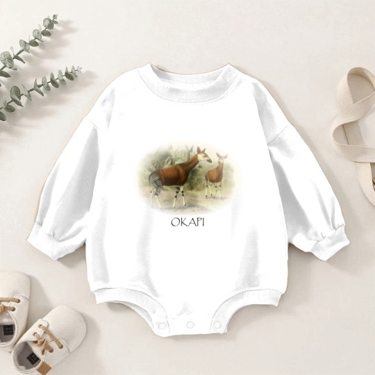 Discover Okapi Mom And Baby Zebra Giraffe Wild Forest Lover Baby Romper Sweatshirts
