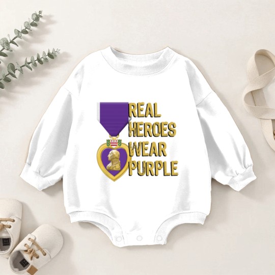 Discover Purple Heart Military Real Heroes Wear Purple Baby Romper Sweatshirts