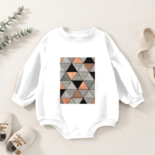 Discover Concrete and Copper Triangles 2 - Triangle - Baby Romper Sweatshirts