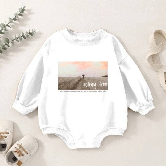 Discover Walking Free - Freedom because of Jesus Christ Baby Romper Sweatshirts