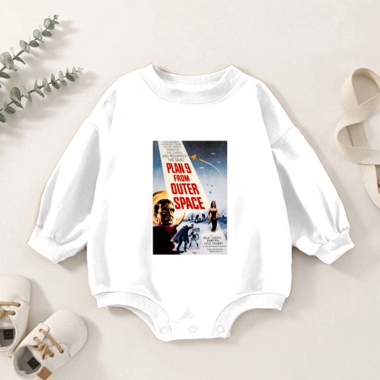 Discover Plan 9 From Outer Space, Retro Space Movie Poster Art Baby Romper Sweatshirts,  Cult Classic Baby Romper Sweatshirts,  Sci-Fi Art, Vintage   Graphic Baby Romper Sweatshirts, Horror Movie Print