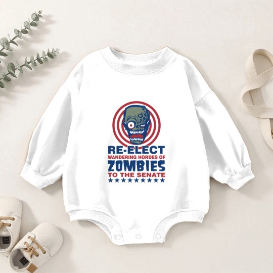 Discover Re Elect Hordes of Zombies Baby Romper Sweatshirts