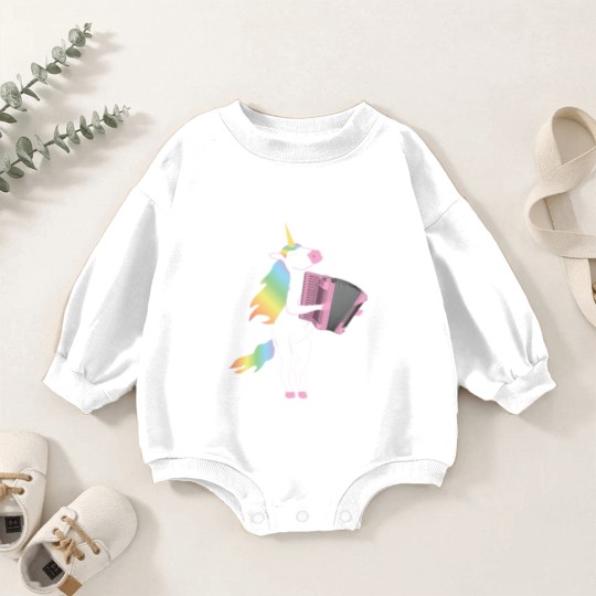 Discover Unicorn Playing Accordion Baby Romper Sweatshirts for Musicians Baby Romper Sweatshirts