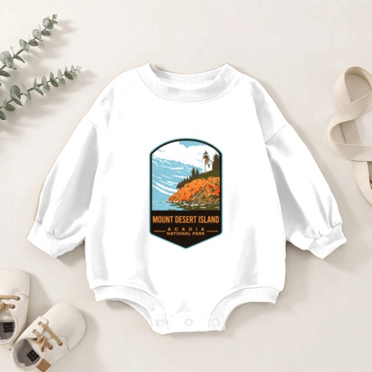 Discover Mount Desert Island Acadia National Park Baby Romper Sweatshirts
