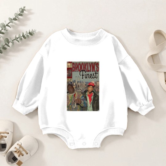 Discover Jay-z and Biggie - Brooklyns Finest Comic Book Art Baby Romper Sweatshirts